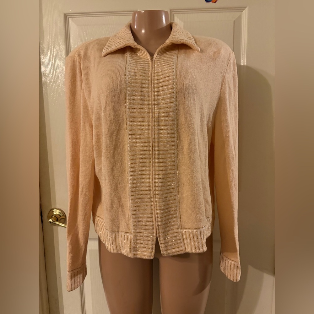 St. John Peach Evening Suit w/Sequined Jacket